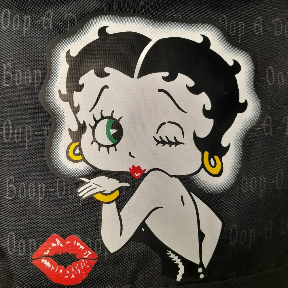 Betty Boop Canvas Tote Handbag With Attached Coin Pouch " Boop-Oop-A-Doop" - Picture 3 of 12
